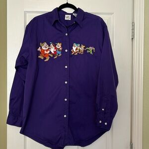 Vintage Disney Seven Dwarf Embroidered Button Up